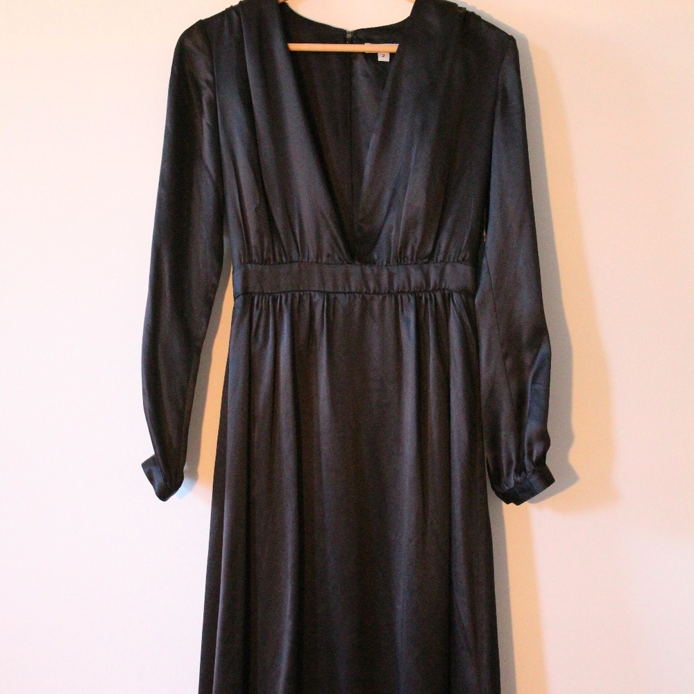Nieves Lavi Black Silk Dress Size 2